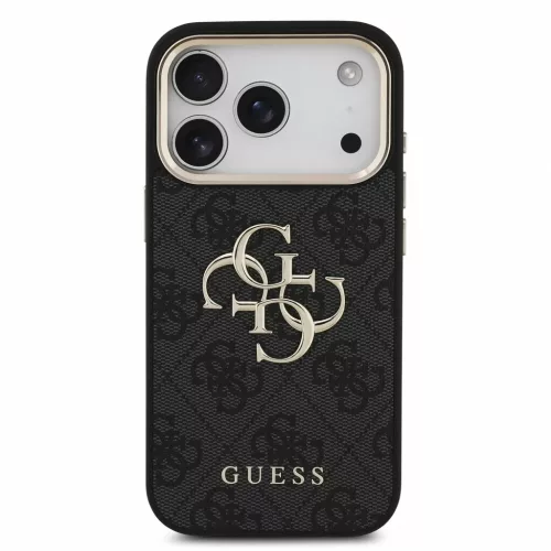 Guess PU 4G Metal Logo Strap tok iPhone 18 Pro készülékhez fekete