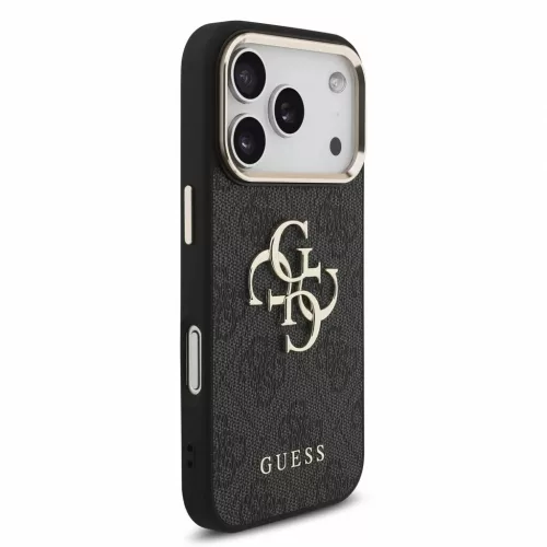 Guess PU 4G Metal Logo Strap tok iPhone 18 Pro készülékhez fekete