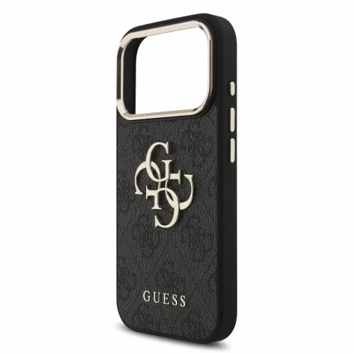Guess PU 4G Metal Logo Strap tok iPhone 18 Pro készülékhez fekete