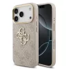 Guess PU bőr 4G fém logóval arany keretes tok iPhone 18 Pro készülékhez rózsaszín