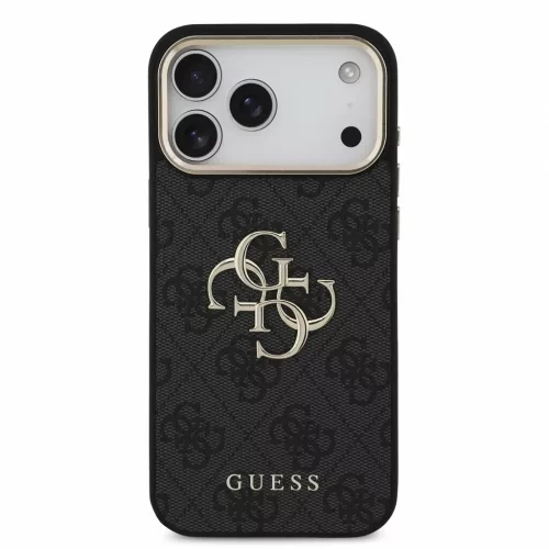 Guess PU 4G Metal Logo Strap tok iPhone 18 Pro Max készülékhez fekete
