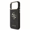Guess PU 4G Metal Logo Strap tok iPhone 18 Pro Max készülékhez fekete