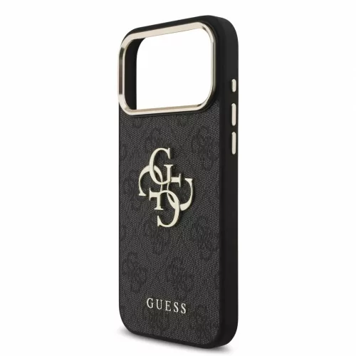Guess PU 4G Metal Logo Strap tok iPhone 18 Pro Max készülékhez fekete