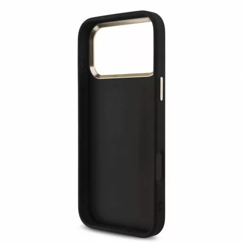 Guess PU 4G Metal Logo Strap tok iPhone 18 Pro Max készülékhez fekete