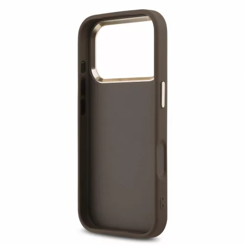Guess PU 4G Metal Logo Strap tok iPhone 18 Pro készülékhez barna