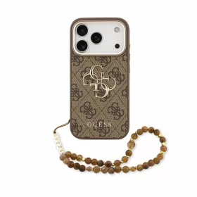   Guess PU 4G Metal Logo szíjas tok iPhone 18 Pro Max készülékhez, barna