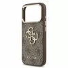 Guess PU 4G Metal Logo szíjas tok iPhone 18 Pro Max készülékhez, barna