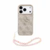 Guess PU 4G fém logós szíjas tok iPhone 18 Pro készülékhez rózsaszín