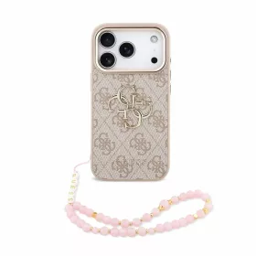   Guess PU 4G fém logós szíjas tok iPhone 18 Pro készülékhez rózsaszín