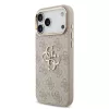 Guess PU bőr 4G Metal Logo Gold Frame tok iPhone 18 Pro Max készülékhez rózsaszín