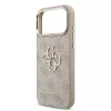 Guess PU bőr 4G Metal Logo Gold Frame tok iPhone 18 Pro Max készülékhez rózsaszín