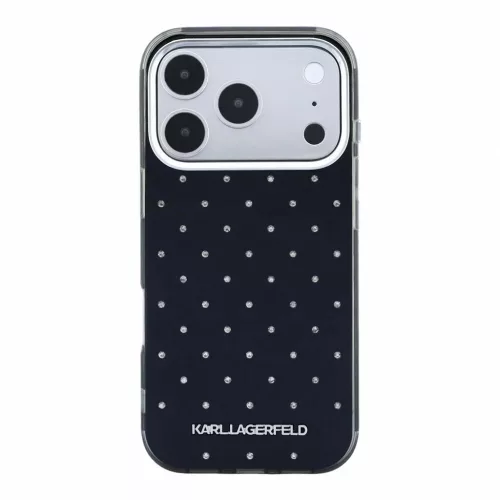 Karl Lagerfeld IML Rhinestones Allover tok iPhone 18 Pro készülékhez fekete