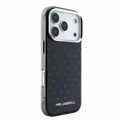 Karl Lagerfeld IML Rhinestones Allover tok iPhone 18 Pro készülékhez fekete