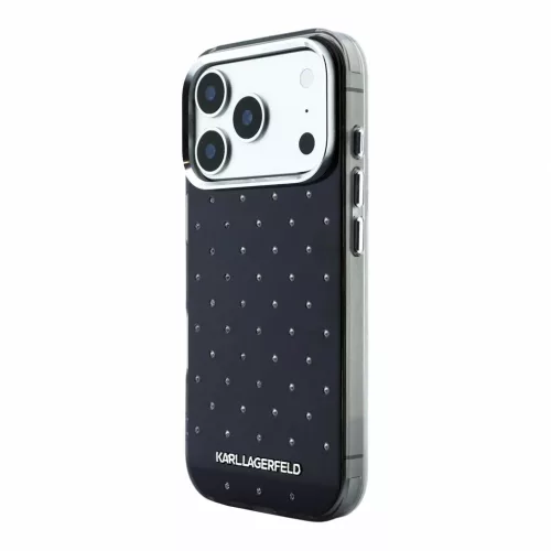 Karl Lagerfeld IML Rhinestones Allover tok iPhone 18 Pro Max készülékhez fekete