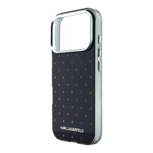 Karl Lagerfeld IML Rhinestones Allover tok iPhone 18 Pro Max készülékhez fekete
