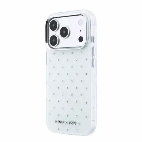 Karl Lagerfeld IML Rhinestones Allover tok iPhone 18 Pro Max készülékhez fehér