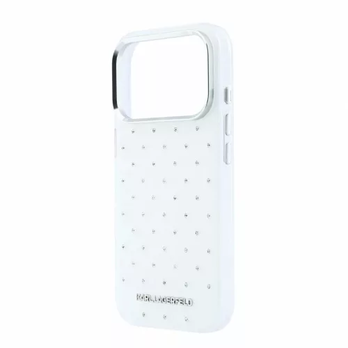Karl Lagerfeld IML Rhinestones Allover tok iPhone 18 Pro Max készülékhez fehér
