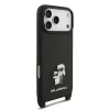 Karl Lagerfeld Saffiano Crossbody Strap Metal Karl and Choupette tok iPhone 18 Pro készülékhez fekete