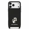 Karl Lagerfeld Saffiano átvető pánt és Metal Karl and Choupette tok iPhone 18 Pro Max készülékhez, fekete