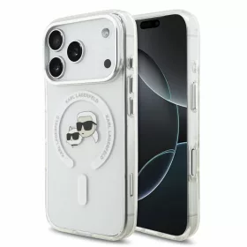   Karl Lagerfeld IML K&CH Heads Metal Frame MagSafe tok iPhone 18 Pro készülékhez fehér