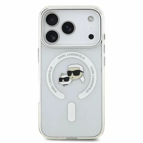Karl Lagerfeld IML K&CH Heads Metal Frame MagSafe tok iPhone 18 Pro készülékhez fehér