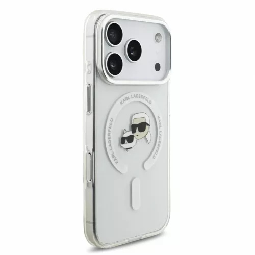 Karl Lagerfeld IML K&CH Heads Metal Frame MagSafe tok iPhone 18 Pro készülékhez fehér