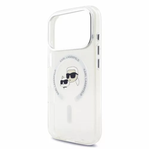 Karl Lagerfeld IML K&CH Heads Metal Frame MagSafe tok iPhone 18 Pro készülékhez fehér