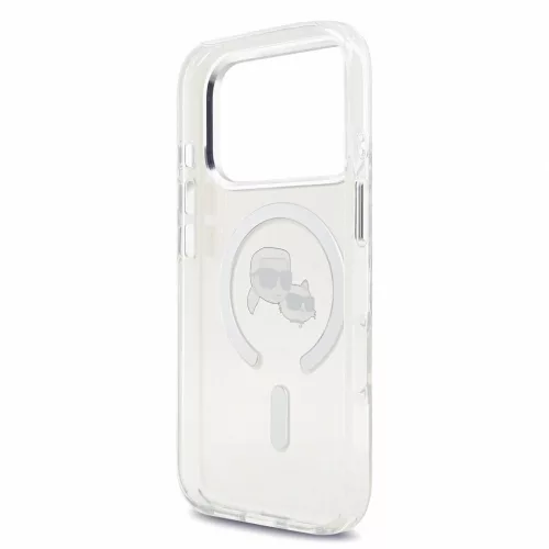 Karl Lagerfeld IML K&CH Heads Metal Frame MagSafe tok iPhone 18 Pro készülékhez fehér