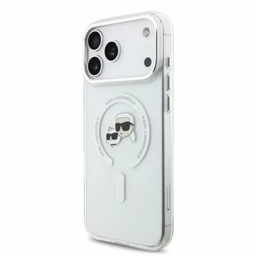 Karl Lagerfeld IML K&CH Heads fémkeretes MagSafe tok iPhone 18 Pro Max készülékhez fehér
