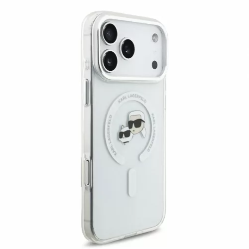 Karl Lagerfeld IML K&CH Heads fémkeretes MagSafe tok iPhone 18 Pro Max készülékhez fehér