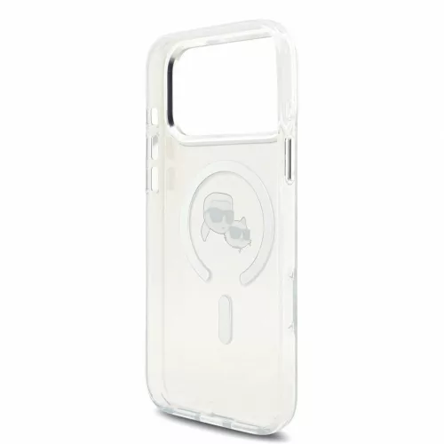 Karl Lagerfeld IML K&CH Heads fémkeretes MagSafe tok iPhone 18 Pro Max készülékhez fehér