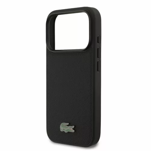 Lacoste PVC Iconic Petit Pique fém logós MagSafe tok iPhone 18 Pro készülékhez, fekete