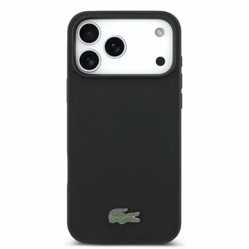 Lacoste PVC Iconic Petit Pique Metal Logo MagSafe tok iPhone 18 Pro Max készülékhez fekete