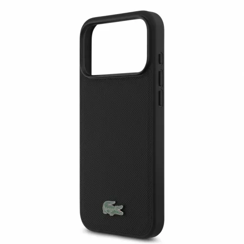 Lacoste PVC Iconic Petit Pique Metal Logo MagSafe tok iPhone 18 Pro Max készülékhez fekete