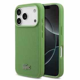   Lacoste Iconic Petit Pique PVC fém logós MagSafe tok iPhone 18 Pro készülékhez, zöld