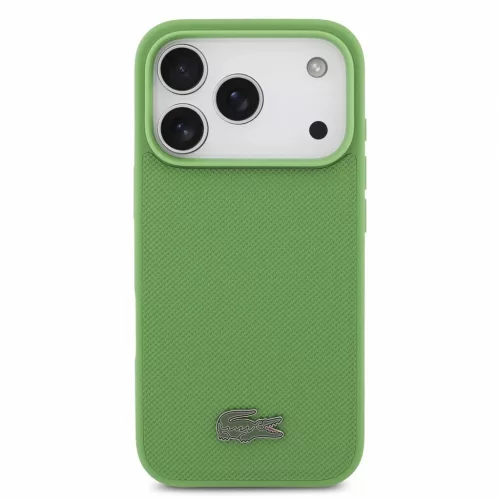 Lacoste Iconic Petit Pique PVC fém logós MagSafe tok iPhone 18 Pro készülékhez, zöld