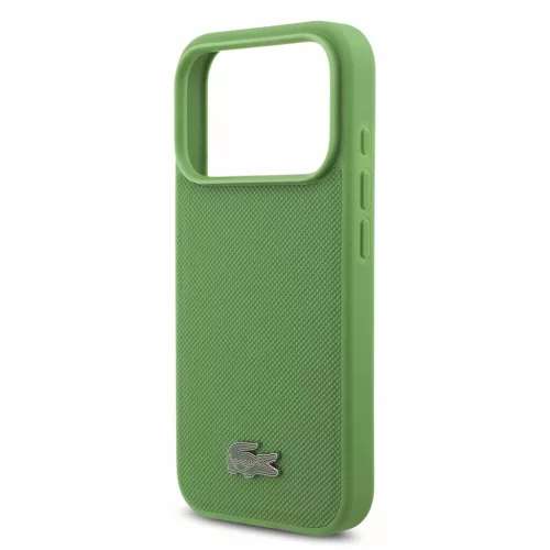 Lacoste Iconic Petit Pique PVC fém logós MagSafe tok iPhone 18 Pro készülékhez, zöld