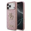 Guess PU Fixed Glitter 4G fém logós tok iPhone 18 Pro Max készülékhez rózsaszín