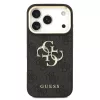 Guess 4G műbőr tok fém logóval arany kerettel iPhone 18 Pro készülékhez fekete