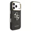 Guess 4G műbőr tok fém logóval arany kerettel iPhone 18 Pro készülékhez fekete