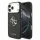 Guess 4G műbőr tok fém logóval arany kerettel iPhone 18 Pro Max készülékhez fekete
