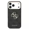 Guess 4G műbőr tok fém logóval arany kerettel iPhone 18 Pro Max készülékhez fekete