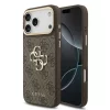 Guess PU-bőr 4G fémlogós aranykeretes tok iPhone 18 Pro Max készülékhez barna