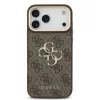 Guess PU-bőr 4G fémlogós aranykeretes tok iPhone 18 Pro Max készülékhez barna