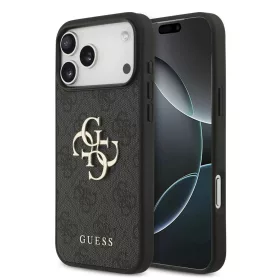   Guess PU 4G fém logós tok iPhone 18 Pro Max készülékhez – szürke