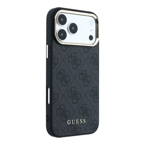 Guess műbőr 4G arany keretes MagSafe tok iPhone 18 Pro készülékhez fekete