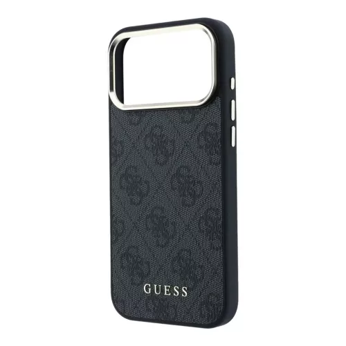 Guess műbőr 4G arany keretes MagSafe tok iPhone 18 Pro készülékhez fekete