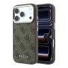 Guess PU bőr 4G arany keretes MagSafe tok iPhone 18 Pro Max készülékhez barna