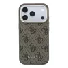 Guess PU bőr 4G arany keretes MagSafe tok iPhone 18 Pro Max készülékhez barna