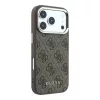 Guess PU bőr 4G arany keretes MagSafe tok iPhone 18 Pro Max készülékhez barna